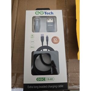 5 pack 12ft Micro USB Power Cable - Braided 2.1A EGTECH